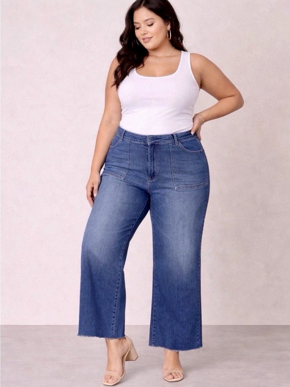 Kut from the Kloth Meg Medium Blue Wide Leg Jeans